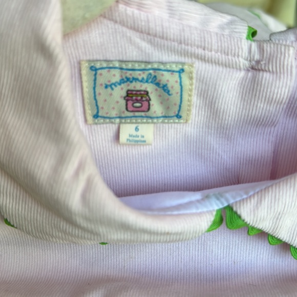 Marmellata Light Pink Long Sleeve Corduroy Dress with Smocked Frogs - Girls 6 - Picture 13 of 15